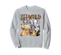 Let's Get Wild Zoo Animals Wildlife Festa di compleanno Zoo Day Felpa