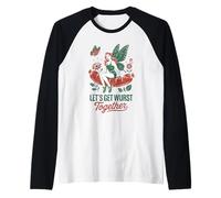 Let's Get Wurst Together Divertente Salsiccia Fata Oktoberfest Maglia con Maniche Raglan