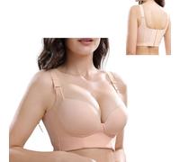 Lets Girl Women Deep Cup Bra Full Back,Shecurve Push-Up Back Smoothing Bra,Lets Girl Bra, Deep Cup Bra Full Back Coverage (Nude,32/70 AB)