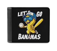 Let's Go Bananas Baseball-1 Portafoglio da uomo in pelle con porta carte di credito sottile