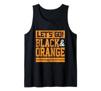 Let's Go Black & Orange Team Colours Vintage Game Day Canotta