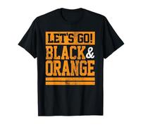 Let's Go Black & Orange Team Colours Vintage Game Day Maglietta