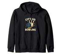 Let's Go Bowling, Divertente Design Sportivo retrò Felpa con Cappuccio