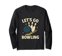 Let's Go Bowling, Divertente Design Sportivo retrò Maglia a Manica