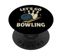 Let's Go Bowling, divertente design sportivo retrò PopSockets PopGrip Adesivo