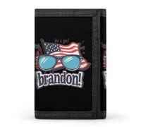 Let's Go Brandon - Portafogli a tre ante con bandiera USA, porta carte di credito, 8 scomparti, portachiavi, finestra per foto, per uomini e donne, Stile 14 , Taglia unica, Per tutte le stagioni