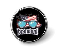 Let's Go Brandon - Spilla rotonda con bandiera USA, per cravatta, abiti, matrimoni, compleanni, per uomini e donne, Circular, Metallo