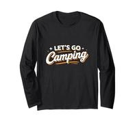 Let's Go Camping Outdoor Adventure Testo Design Maglia a Manica