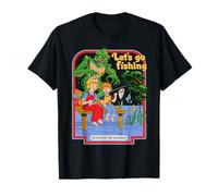 Let's Go Fishing Swamp Retro Vintage Funny Adult Humor Maglietta