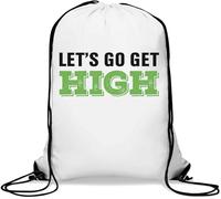 Let's Go Get High Lover Sacca da palestra casual con coulisse bianca, bianco, Taglia unica