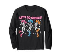 Let's Go Ghouls Halloween Country Vibe Scheletri Divertenti Maglia a Manica