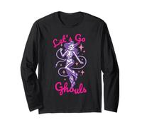 Let's Go Ghouls Halloween Cowgirl Western Pastel Goth Viola Maglia a Manica