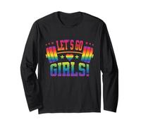 Lets Go Girls Rainbow Design for Active Women, Fitness Fans Maglia a Manica