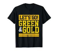 Let's Go Green & Gold Team Colori Preferiti Vintage Game Day Maglietta