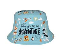 Let's Go On An Adventure Print Cappello Bob Unisex Cappello da Pesca Stampa Estate Cappelli per Escursionismo Vacanze Viaggio
