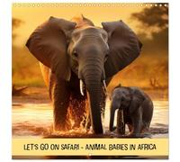 Let's go on Safari - Animal Babies in Africa (Wall Calendar 2026 12" x 24" / 30 x 60 cm (aperto) Calvendo 12 Month Wall Calendar