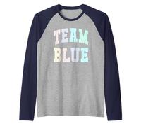 Let's Go Squadra Blu Summer Camp War Game Day Spirit Azzurri Maglia con Maniche Raglan