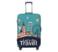 Let's go Travel Travel - Coperture elastiche per valigie da 45,7-81,7 cm, Nero , M