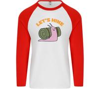 Let's Hike Divertente Slug Trekking Passeggio Uomo L/S Baseball T-Shirt