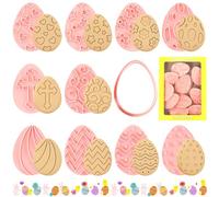 Lets Joy 10 Pezzi Formine Biscotti Pasqua, Pasqua Formine Biscotti, Formine per Biscotti 3D di Pasqua, Formine Biscotti Bambini, Coniglio Pasqua L'uovo Tagliabiscotti Set, Deco Biscotto Torta