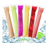 Lets Joy 200 Pezzi Sacchetti per Ghiaccioli, Sacchetti per muffe Ice Popsicle, Sacchetti Ghiaccioli Gelato, Muffe per Ghiaccioli, Sacchetti Ghiaccioli con Imbuto per Yogurt, Frullati, Gelato