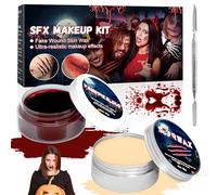 Lets Joy Halloween Sangue Finto Set, Trucchi Halloween Make up Kit, Sangue Coagulato, Halloween Cicatrici Finte, Halloween Effetti Speciali Trucco, Realistico Horror Makeup Cosplay