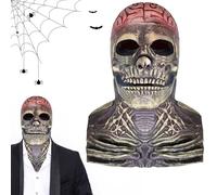 Lets Joy Maschera di Halloween Teschio, Teschio di Halloween con Mandibola Mobile, Maschera Orrore Spaventosa di Halloween, Latex Maschera di Halloween