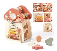 let's make Giocattolo motore a funghi in legno 5 in 1, giocattolo Montessori per bambini, a partire da 1 anno, giocattolo educativo per bambini, giocattolo educativo per bambini, giocattolo in legno a