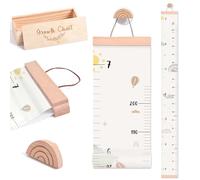 let's make Grafico di crescita da parete da 2,8 m, con scatola dei ricordi e gancio, impermeabile, righello da parete rimovibile neutro, decorazione da parete per bambini e bambini