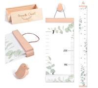 let's make Grafico di crescita da parete da 2,8 m, con scatola dei ricordi e gancio, impermeabile, righello da parete rimovibile neutro, decorazione da parete per bambini e bambini