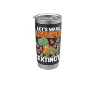 Let's Make Leukemia Extinct Dinosaur Leukemia Awareness Bicchiere termico in acciaio inox doppia parete