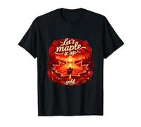 Let's Maple It Up Cottagecore Maple Leaf Tramonto Grafica Maglietta