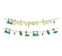 Let's Par-Tee, striscione decorativo per feste di golf, decorazione per feste di compleanno a tema golf, striscione per feste di pensionamento, pre-infilato, glitterato, decorazione per gli amanti