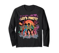 Let's Party Retro Disco Zombie, Divertente Halloween 70s Dance Maglia a Manica