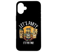 Let's Party Tiki Statue Cartoni animati per chi ama Tiki Custodia per iPhone 16 Plus