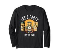 Let's Party Tiki Statue Cartoni Animati per Chi AMA Tiki Maglia a Manica