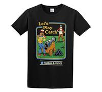 Let's Play Catch Unisex 100% Cotton Short-Sleeve T-Shirts Black XL