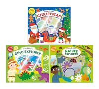 Let's Pretend Collection 3 Books Set By Roger Priddy (Christmas, Dino Explorer & Nature Explorer)
