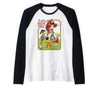 Lets Raise Hell Demon Retro Vintage Funny Adult Humor Maglia con Maniche Raglan