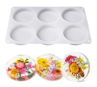 LET'S RESIN Extra Deep Silicone Coaster Molds - 6 Large Round Cavities for Epoxy Resin, Cup Mats DIY Crafts