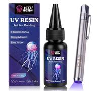LET'S RESIN Kit resina UV per incollaggio, resina UV 25g con torcia elettrica
