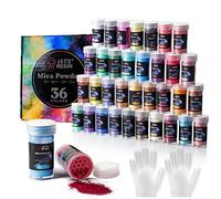 LET'S RESIN Polvere di mica in 36 colori, polvere di pigmento di mica per resina epossidica/resina UV, colorante naturale per sapone/creazione di candele, lucidalabbra, smalto, melma e bomba da bagno