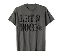 Let's Rock On Chitarra Elettrica Music Lover Band Rock and Roll Maglietta