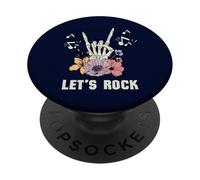 Let's Rock Skeleton Hand, amante della musica, Halloween Roker PopSockets PopGrip Adesivo