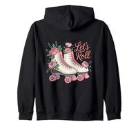 Let's Roll Flower Skate Retro Roller Vibes Pattinaggio colorato Felpa con Cappuccio