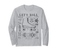 Let's Roll Roller Derby Pattinaggio Skater Skate Brevetto Vintage Maglia a Manica