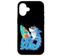 Let's Surf Funny Sarcastic Summer Shark Graphic Cool Designs Custodia per iPhone 16