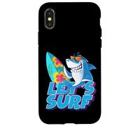 Let's Surf Funny Sarcastic Summer Shark Graphic Cool Designs Custodia per iPhone X/XS
