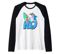 Let's Surf Funny Sarcastic Summer Shark Graphic Cool Designs Maglia con Maniche Raglan