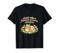 Let's Take Flower Power Naps Bunny Cottagecore Art Maglietta